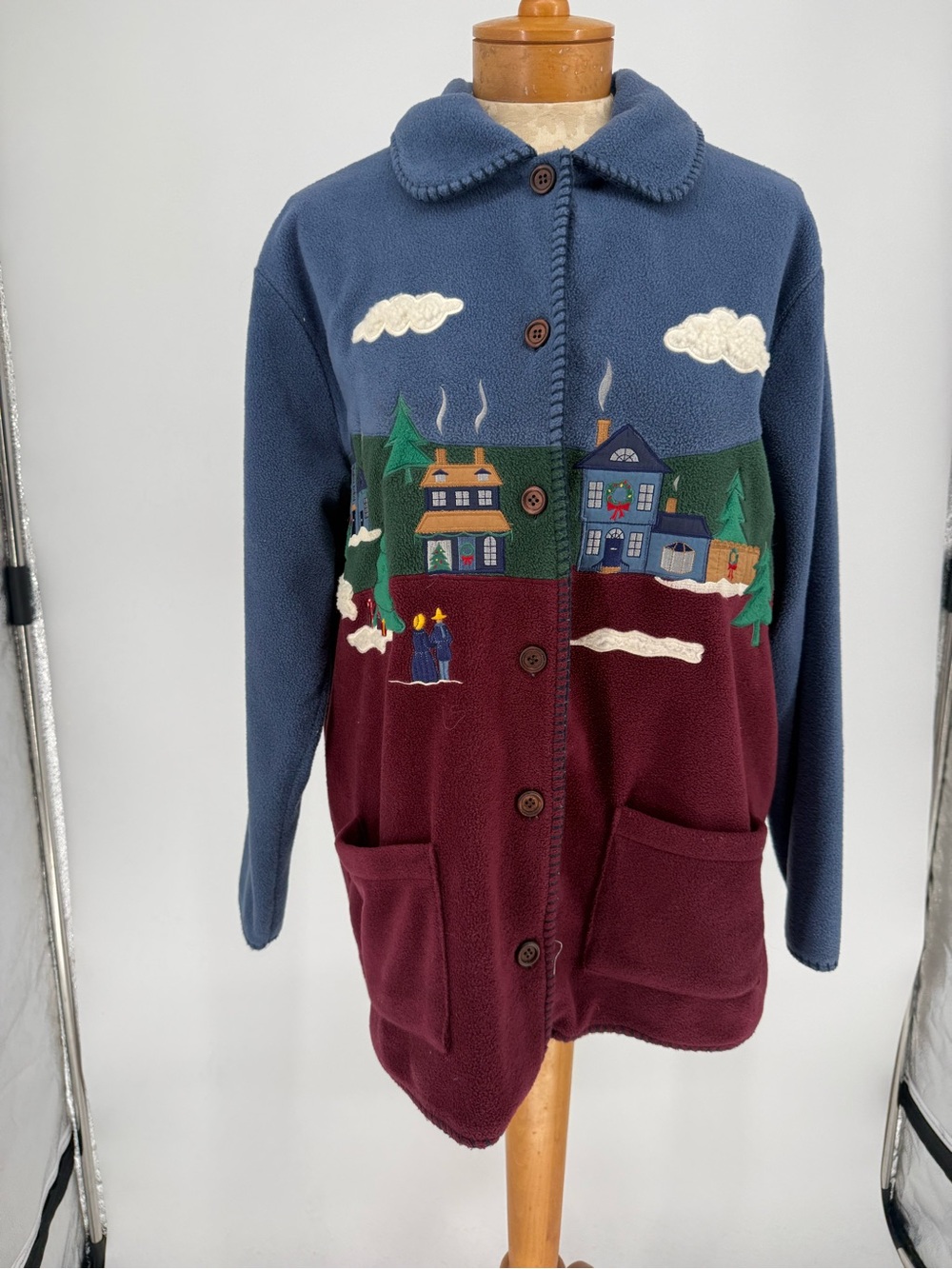 VTG Karen Scott Winter Scene Jacket sz Medium